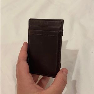 J. Crew “Magic Wallet” brown leather